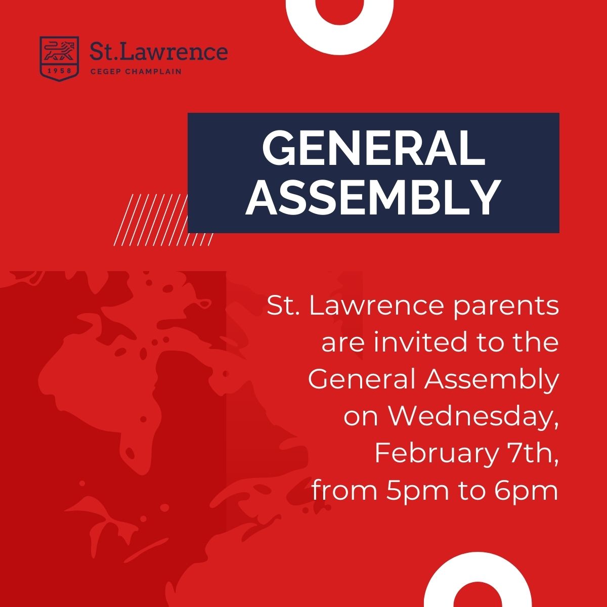 General Assembly of St. Lawrence Parents on February 7th CEGEP